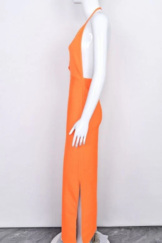 Blake Bandage Maxi Dress - Apricot Orange - Image 9