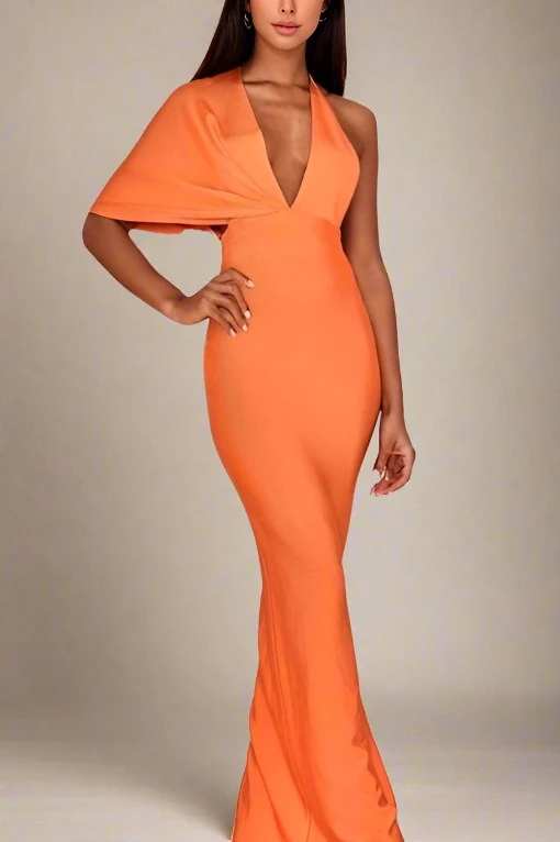 Blake Bandage Maxi Dress - Apricot Orange (Sale)