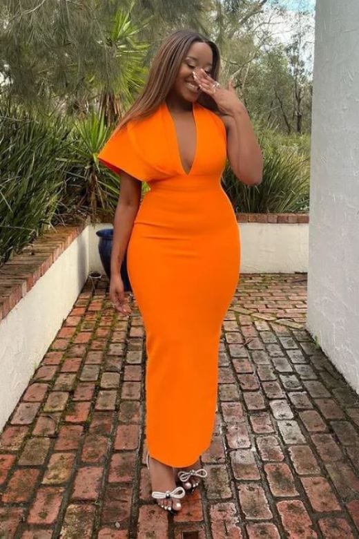 Blake Bandage Maxi Dress - Apricot Orange (Sale) - Image 8