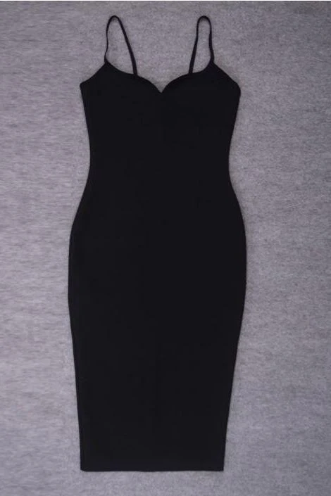 Blanche Bandage Midi Dress - Classic Black - Image 10