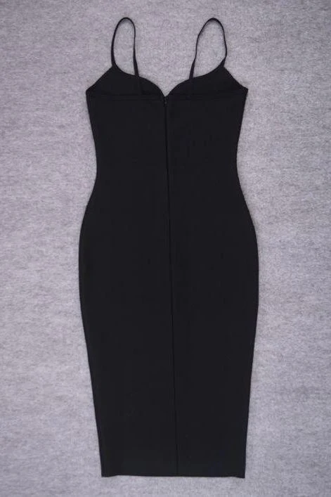 Blanche Bandage Midi Dress - Classic Black - Image 11