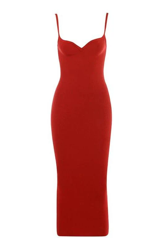 Blanche Bandage Midi Dress - Lipstick Red - Image 2