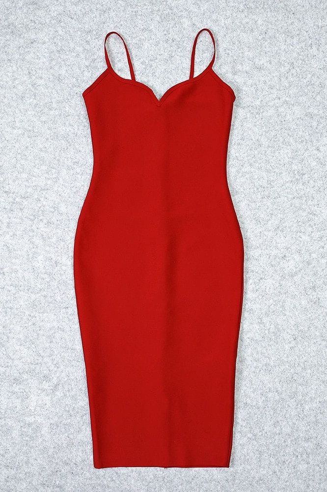 Blanche Bandage Midi Dress - Lipstick Red - Image 9