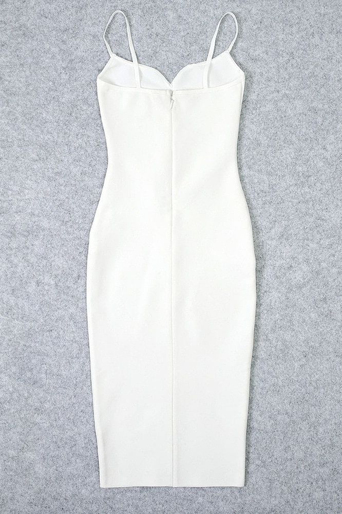 Blanche Bandage Midi Dress - White Pearl - Image 11