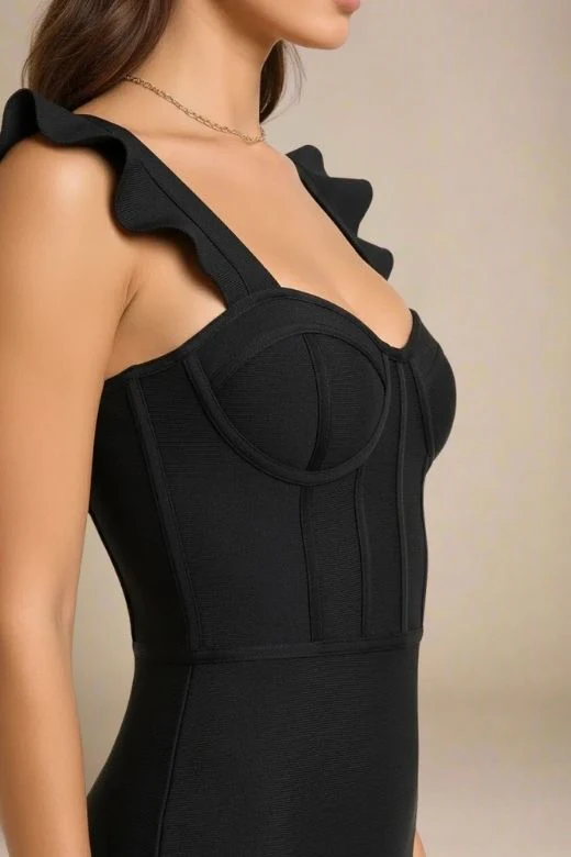Bonnie Bandage Dress - Classic Black - Image 3