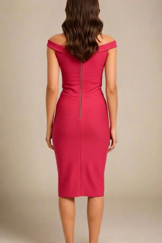 Breanna Bandage Dress - Chilli Red - Image 2