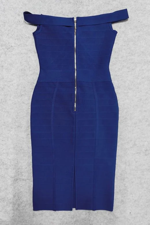 Breanna Bandage Dress - Navy Blue - Image 6