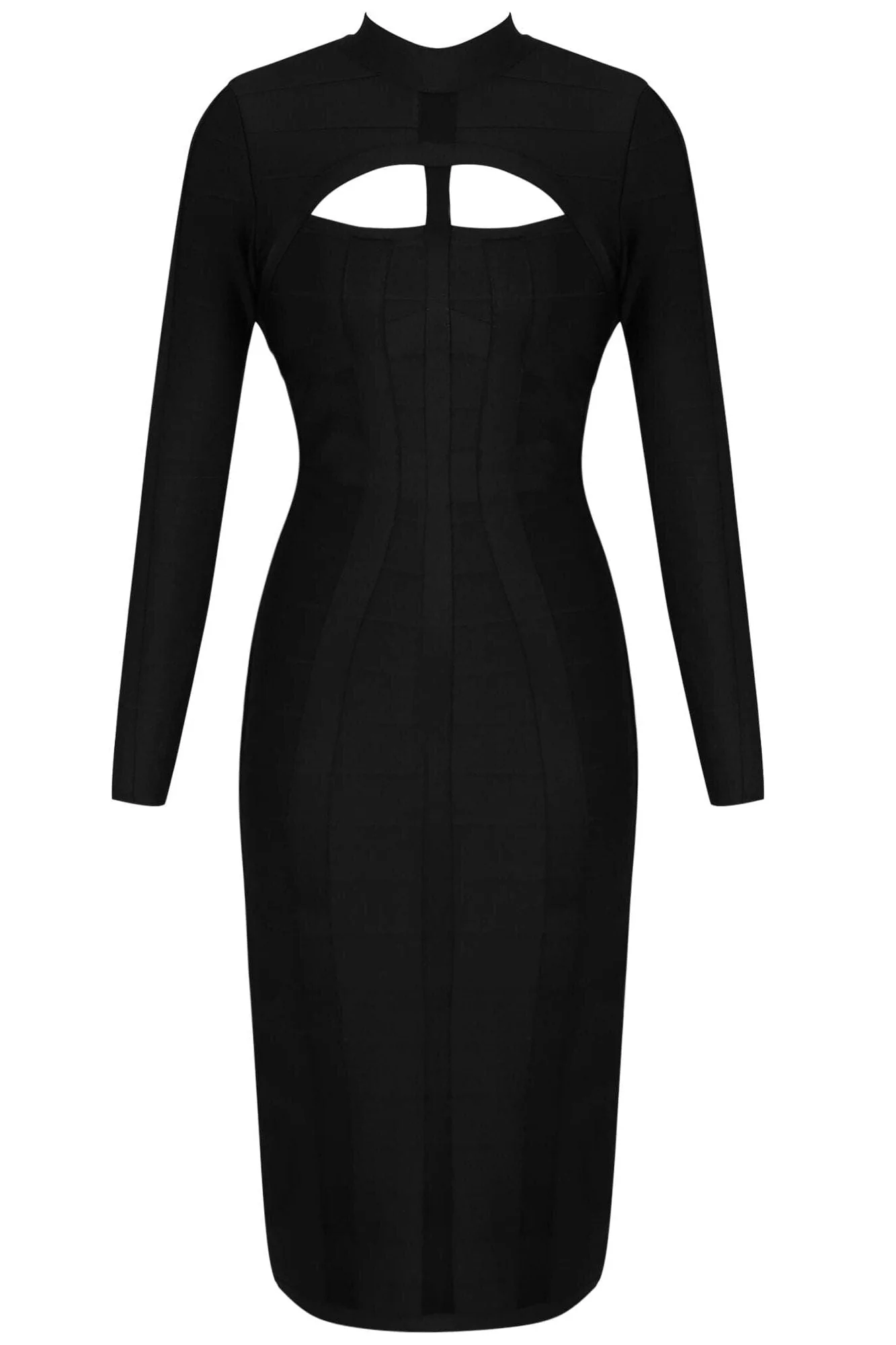 Brooke Long Sleeve Bandage Dress - Classic Black (Sale) - Image 2