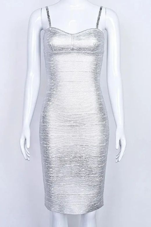 Camila Bandage Dress - Silver - Image 5