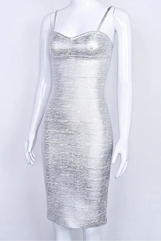 Camila Bandage Dress - Silver - Image 7