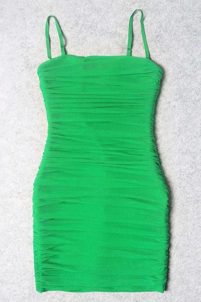 Cassie Bodycon Wrap Mini Dress - Emerald Green - Image 10
