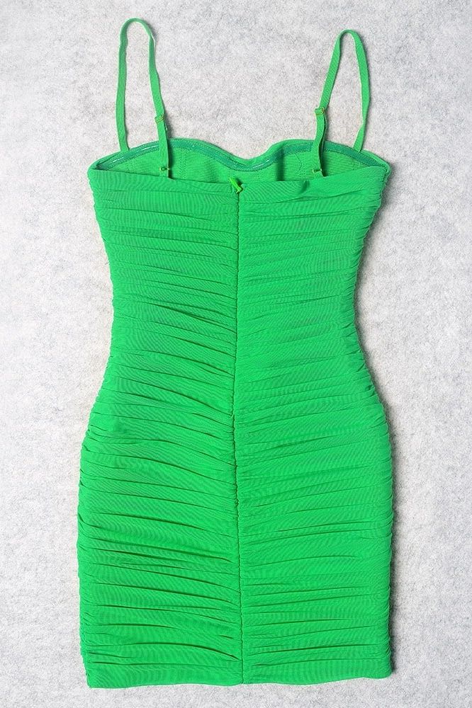 Cassie Bodycon Wrap Mini Dress - Emerald Green - Image 11