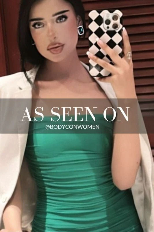 Cassie Bodycon Wrap Mini Dress - Emerald Green - Image 12