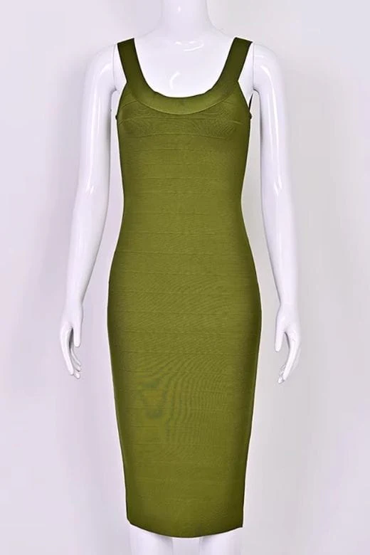 Cindy Bandage Midi Dress - Army Green - Image 7