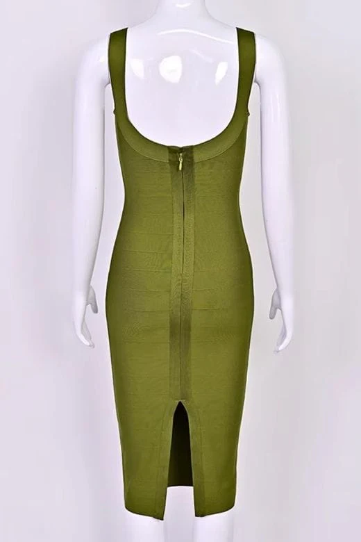 Cindy Bandage Midi Dress - Army Green - Image 8