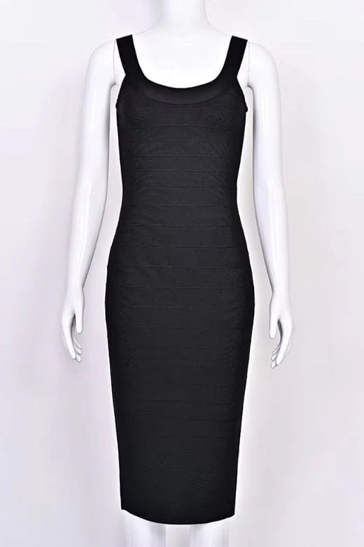 Cindy Bandage Midi Dress - Classic Black - Image 7