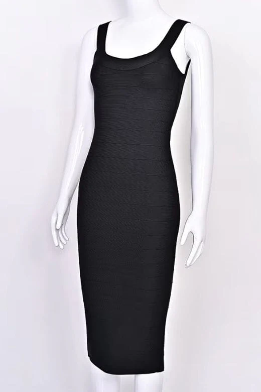 Cindy Bandage Midi Dress - Classic Black - Image 9