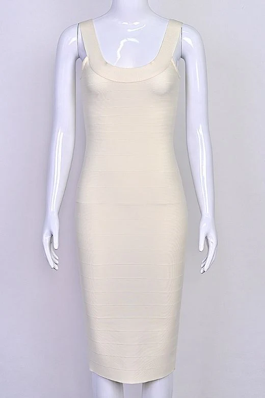 Cindy Bandage Midi Dress - Cream - Image 7