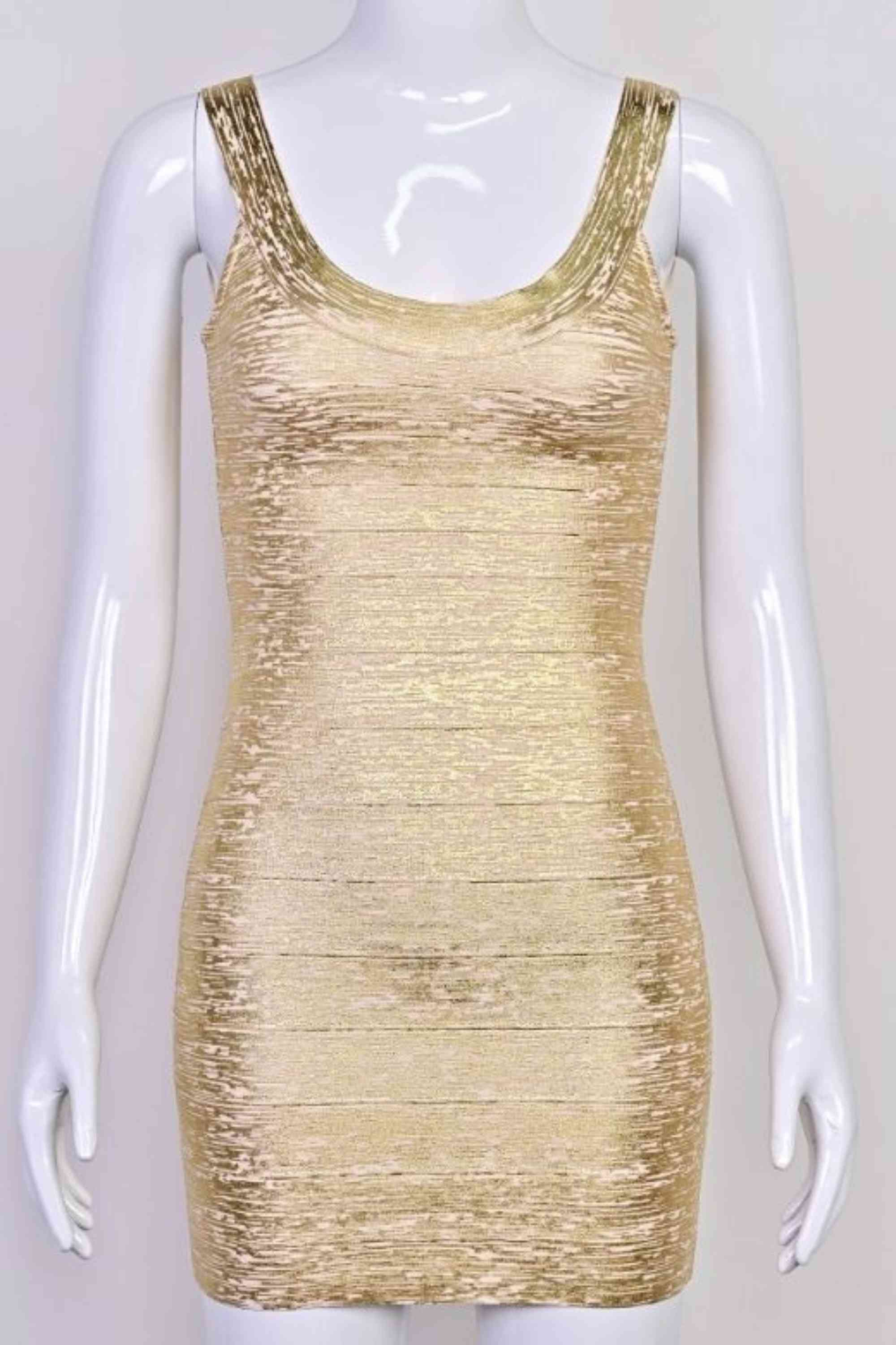 Cindy Bandage Mini Dress - Gold - Image 5