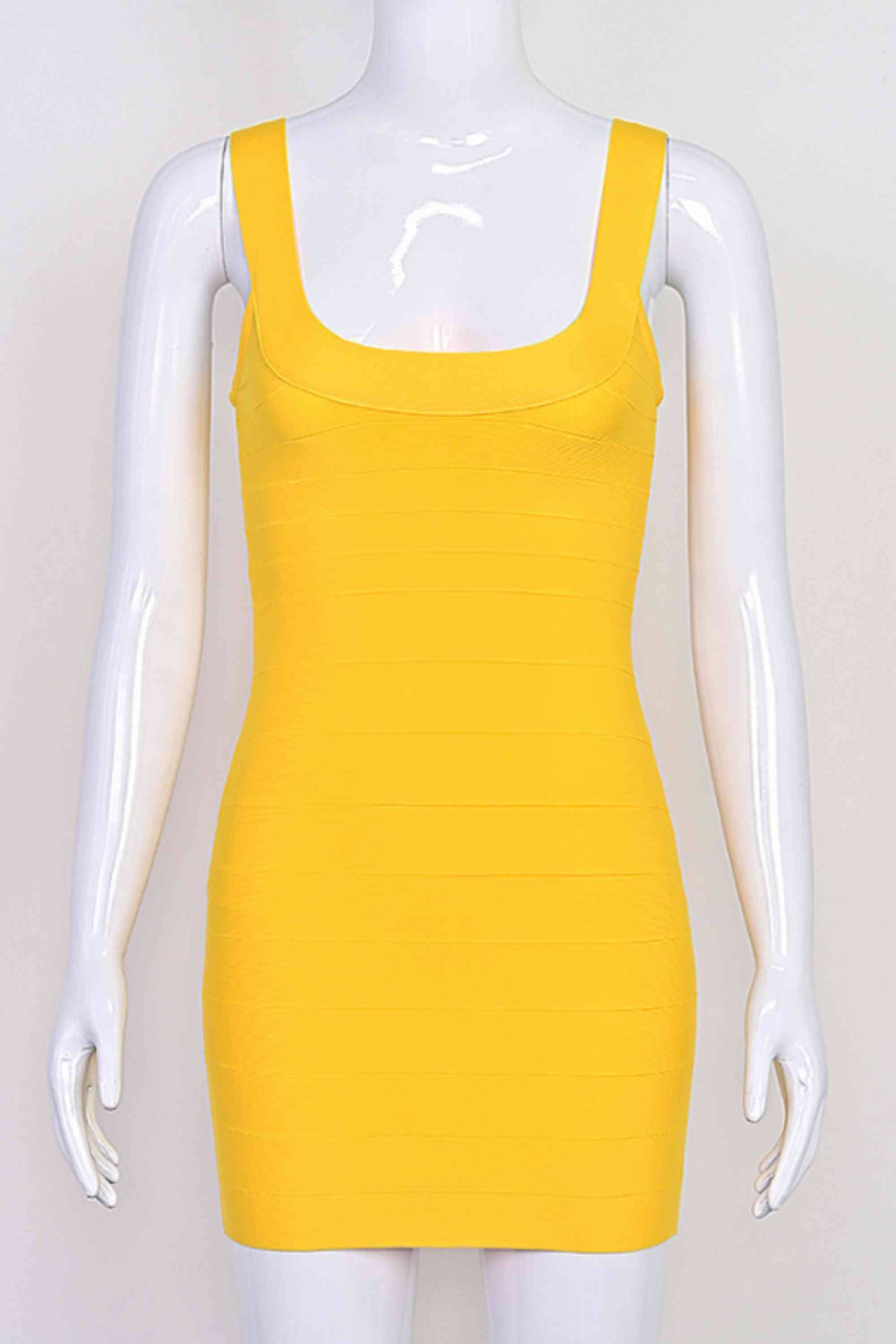 Cindy Bandage Mini Dress - Mustard Yellow - Image 5