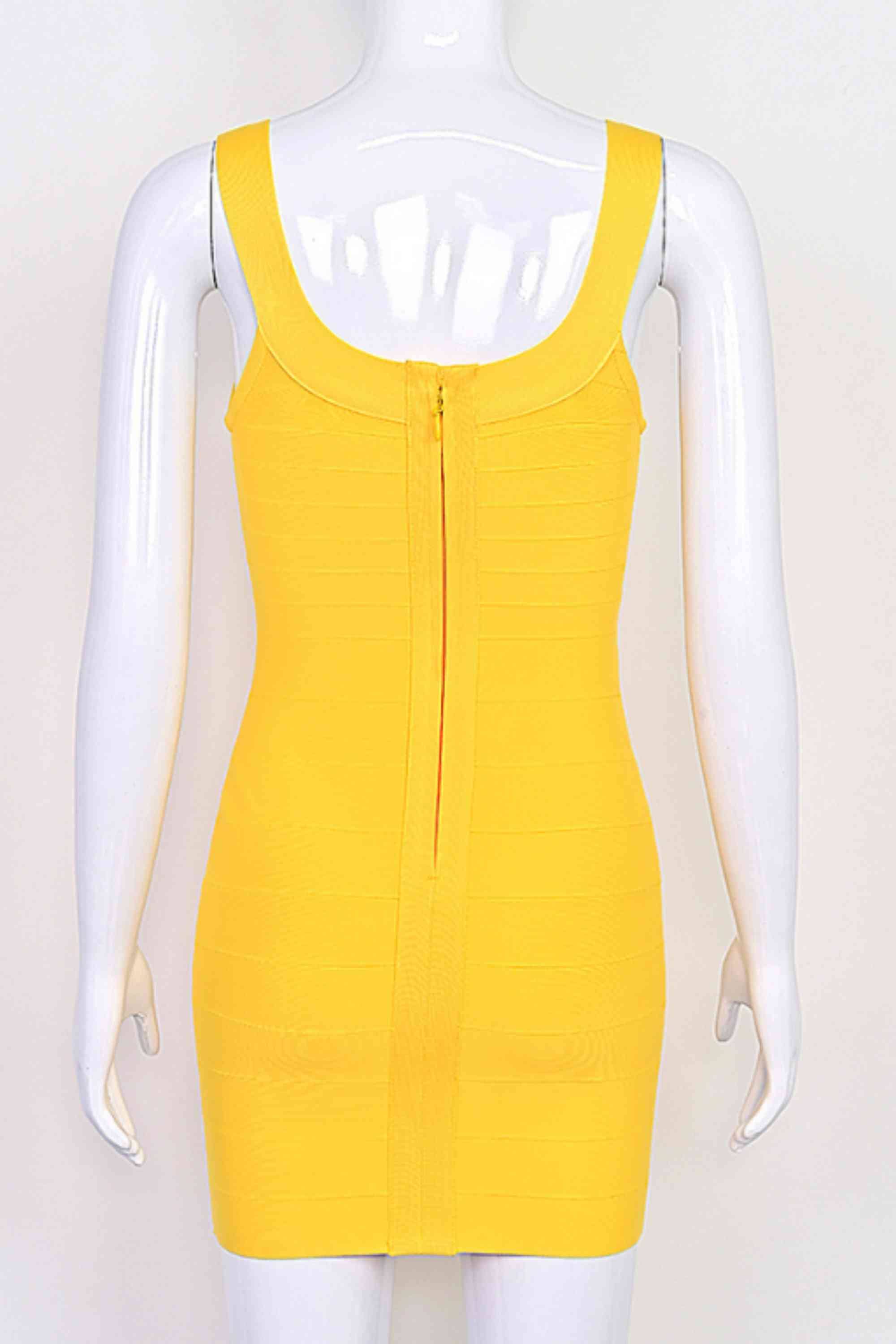 Cindy Bandage Mini Dress - Mustard Yellow - Image 6