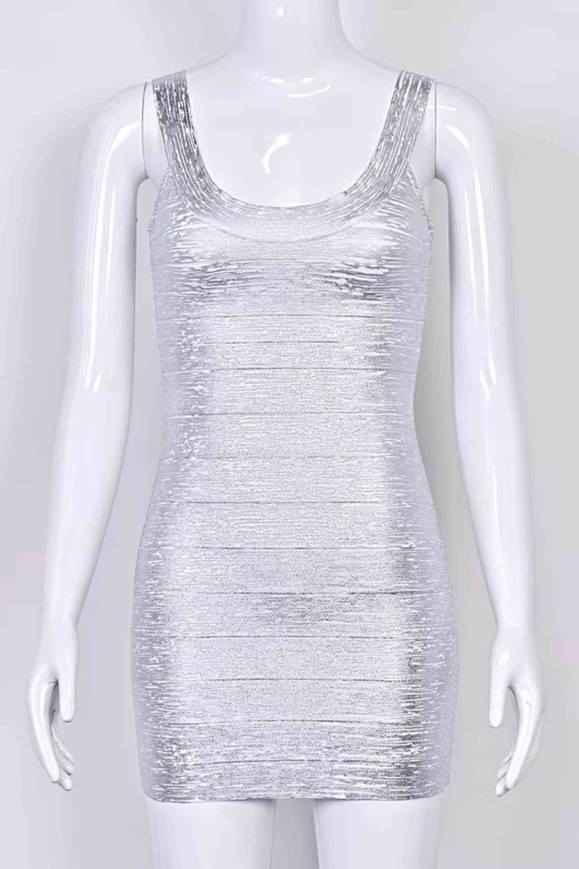 Cindy Bandage Mini Dress - Silver - Image 5