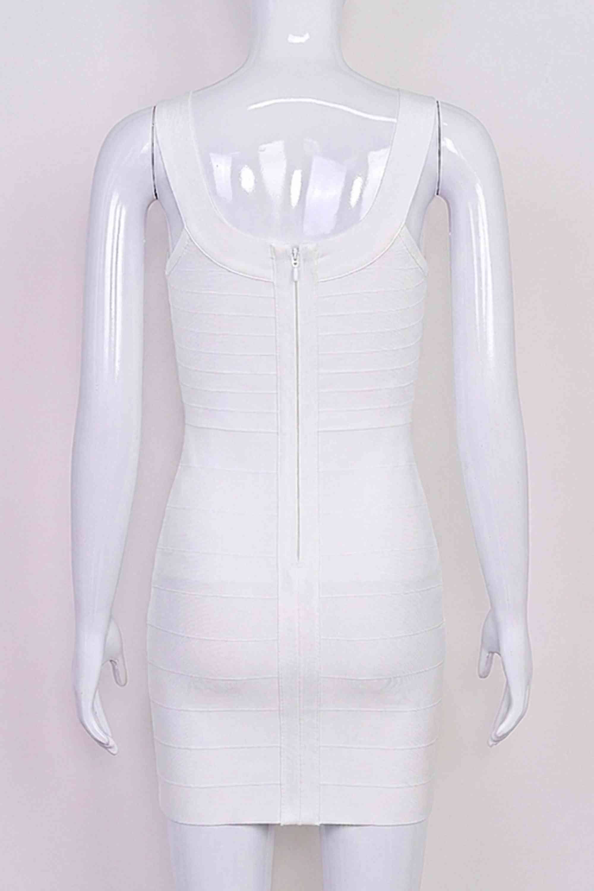 Cindy Bandage Mini Dress - White Pearl - Image 6
