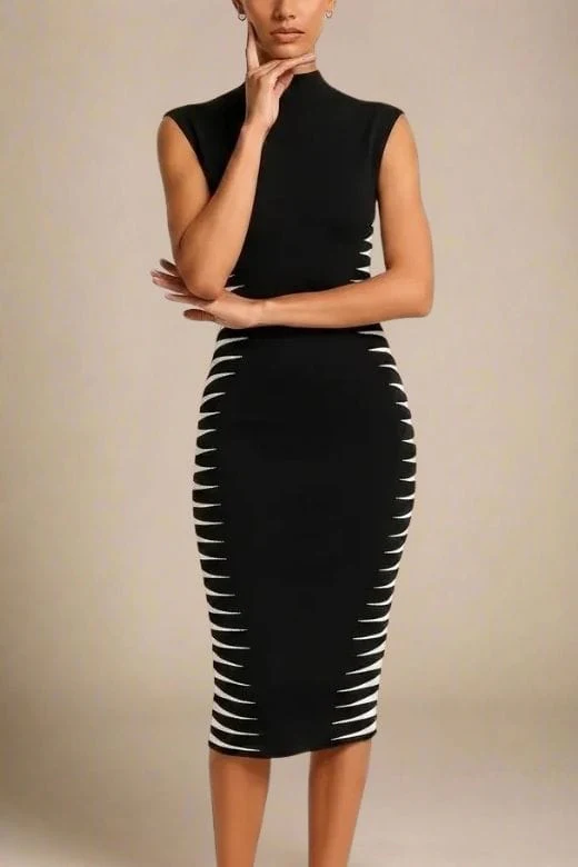 Cleo Bandage Midi Dress - Classic Black - Image 4