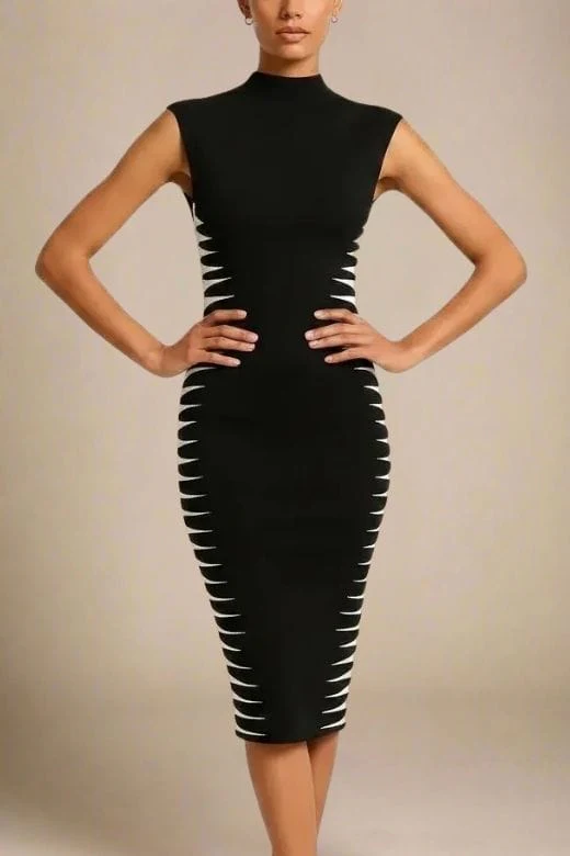 Cleo Bandage Midi Dress - Classic Black - Image 5