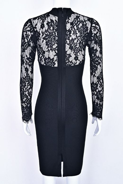 Elia Long Sleeve Bandage Dress - Classic Black - Image 9
