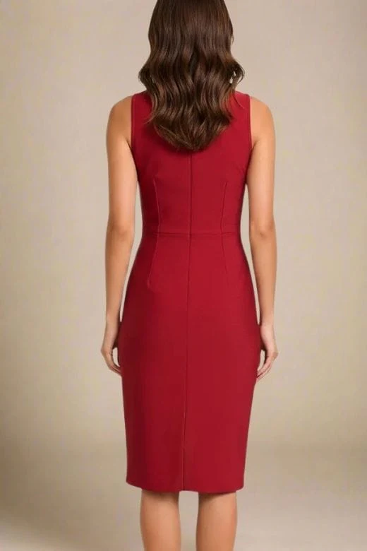 Elsa Bodycon Dress - Red Wine - Image 2