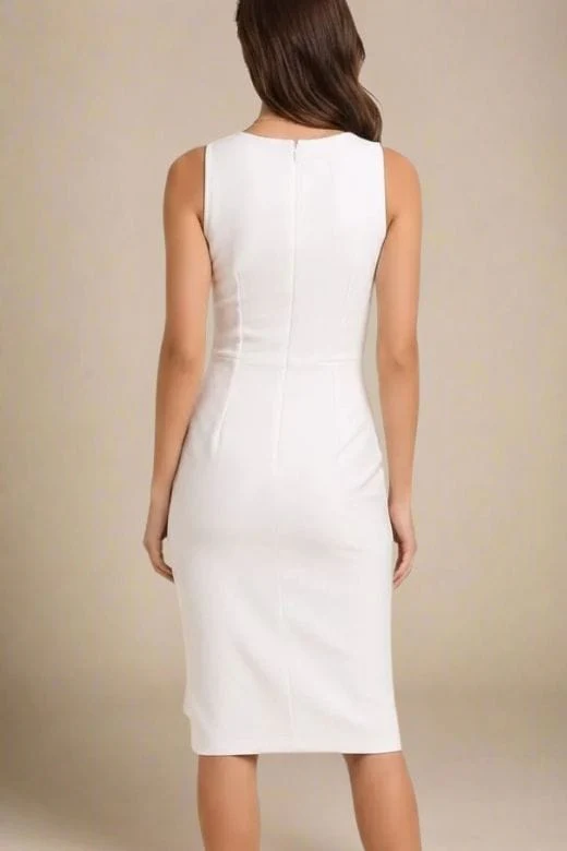 Elsa Bodycon Dress - White Pearl - Image 3