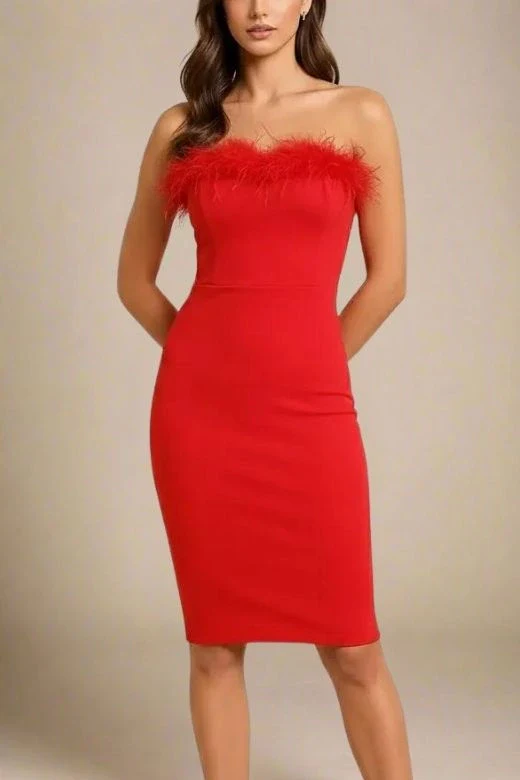 Erin Bandage Dress - Lipstick Red