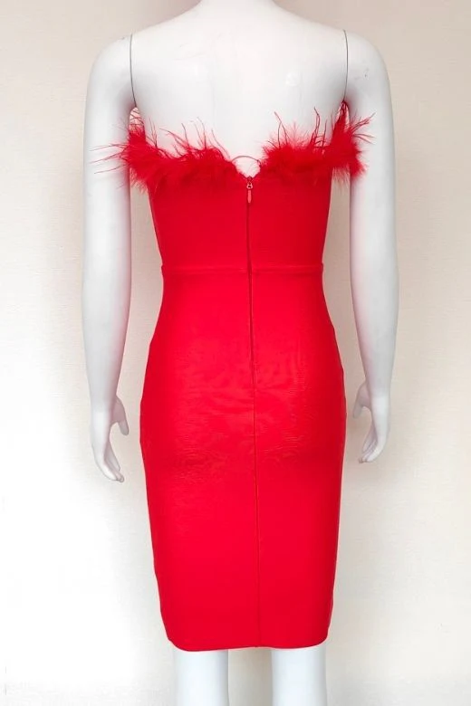 Erin Bandage Dress - Lipstick Red - Image 10