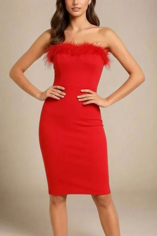 Erin Bandage Dress - Lipstick Red - Image 4