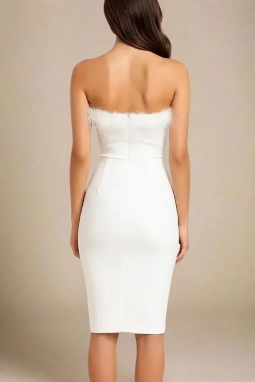 Erin Bandage Dress - White Pearl - Image 2
