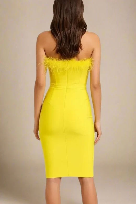 Erin Bandage Dress - Sun Yellow - Image 2