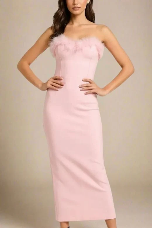Erin Bandage Maxi Dress - Dusty Pink - Image 3