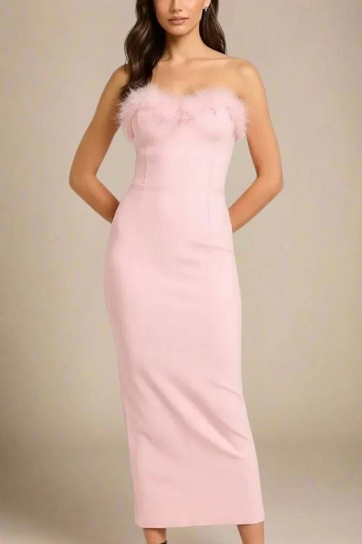 Erin Bandage Maxi Dress - Dusty Pink - Image 4