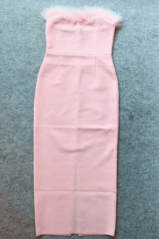 Erin Bandage Maxi Dress - Dusty Pink - Image 7