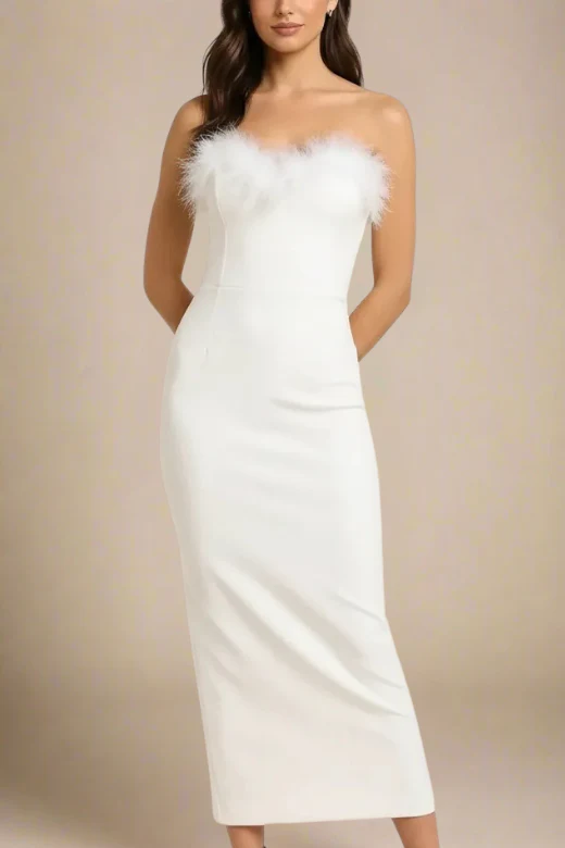 Erin Bandage Maxi Dress - White Pearl