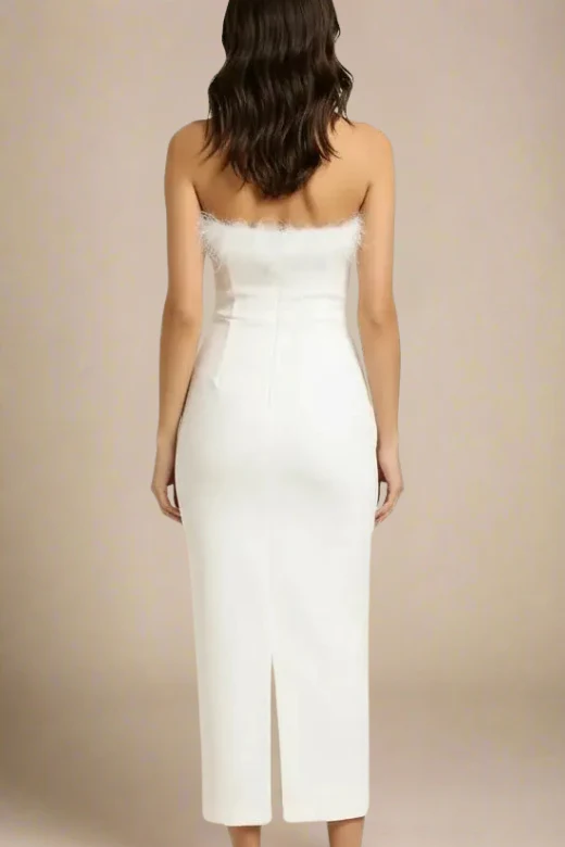 Erin Bandage Maxi Dress - White Pearl - Image 2
