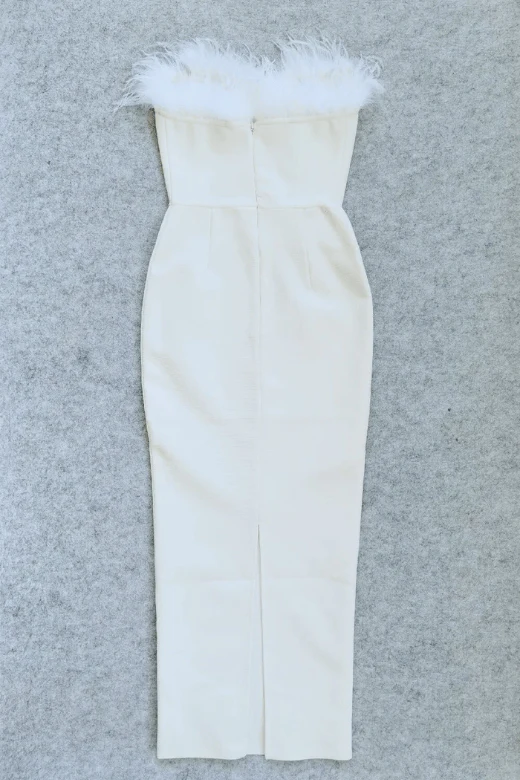 Erin Bandage Maxi Dress - White Pearl - Image 8