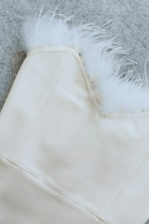 Erin Bandage Maxi Dress - White Pearl - Image 9