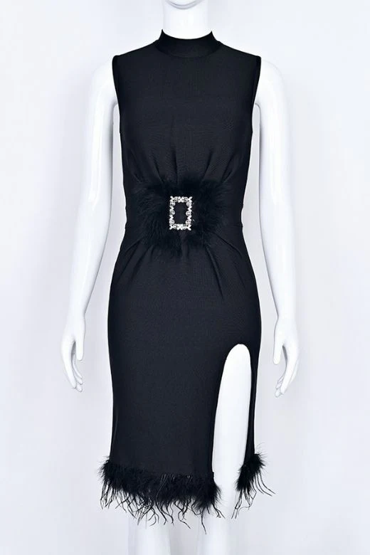 Erin High Neck Bandage Dress -  Classic Black - Image 8