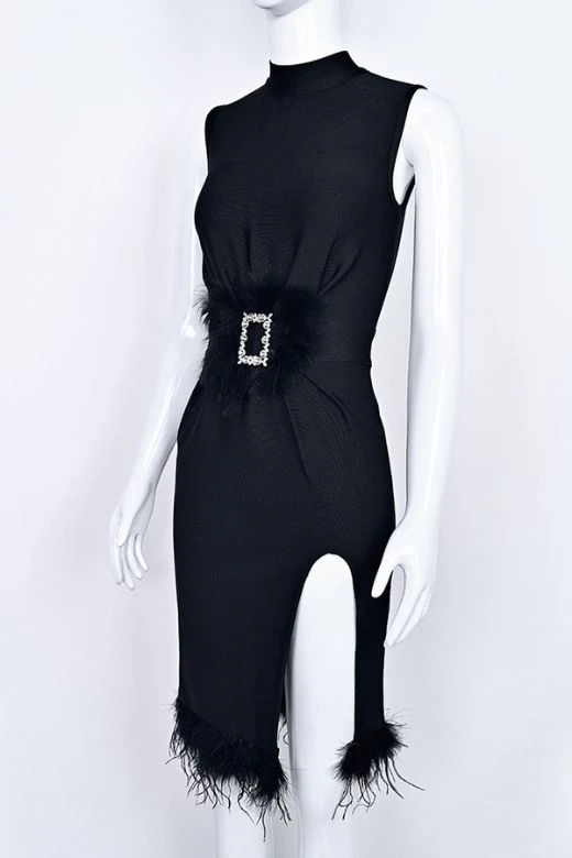 Erin High Neck Bandage Dress -  Classic Black - Image 9
