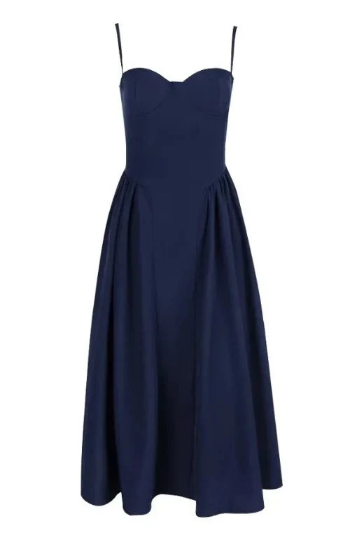 Everly Midi Dress - Navy Blue (Sale) - Image 2