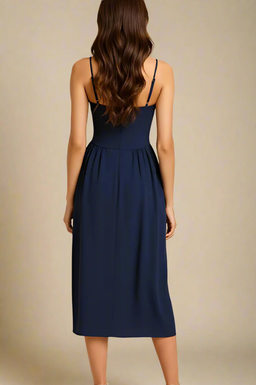 Everly Midi Dress - Navy Blue (Sale) - Image 4