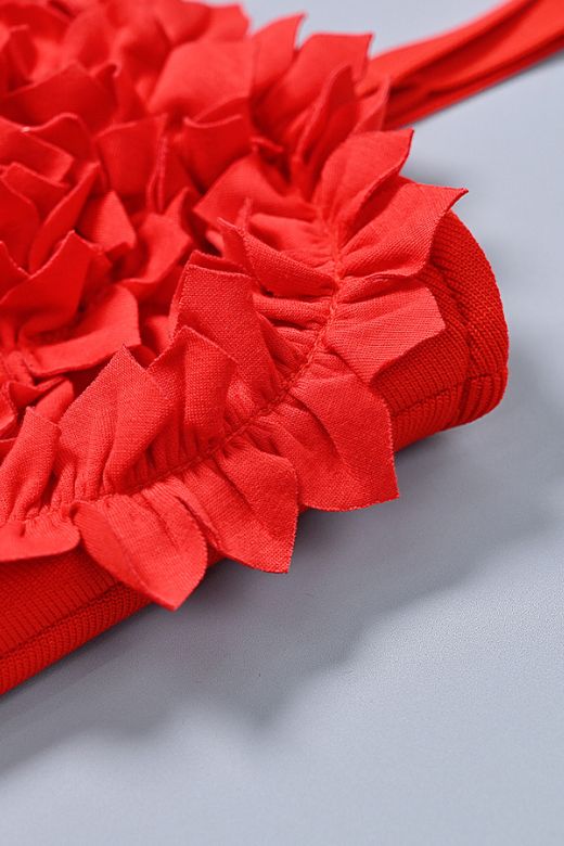 Faye Bandage Midi Dress - Lipstick Red - Image 7