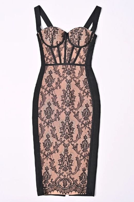 Genevieve Bodycon Midi Dress - Classic Black - Image 9